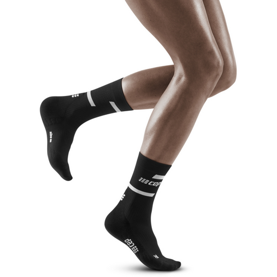 The run calcetines de compresión de corte medio 4.0, mujeres, negro