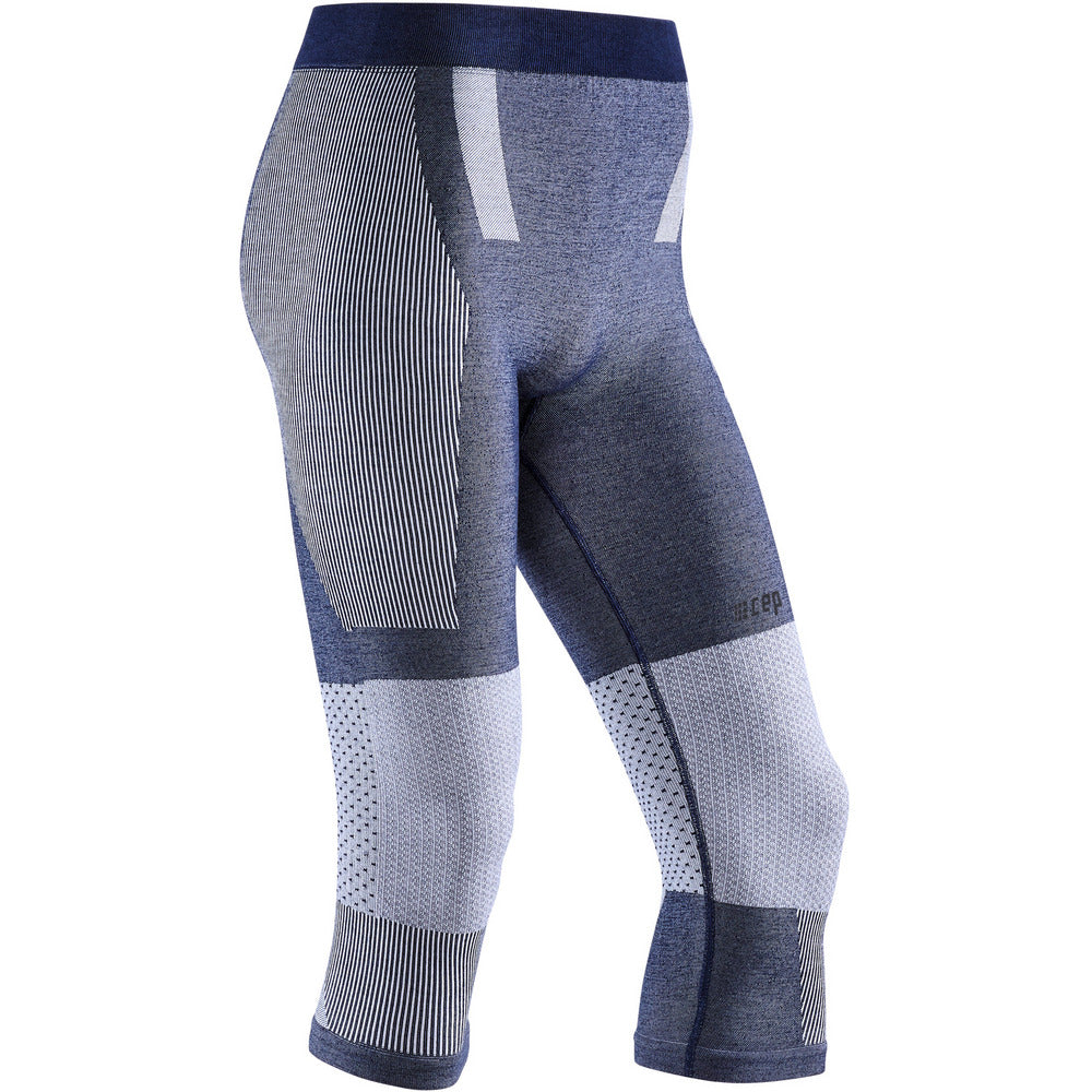 Meia-calça base 3/4 para esqui, masculino, azul - vista frontal