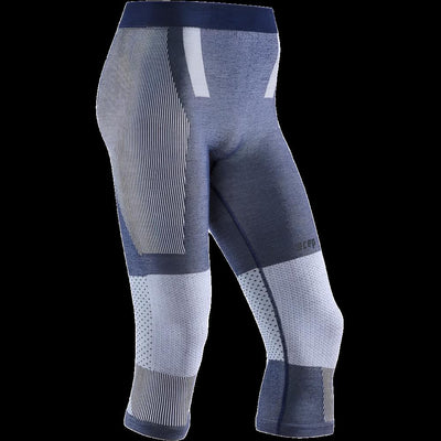 Ski Touring 3/4 Base Tights, Men, Blue - Front View