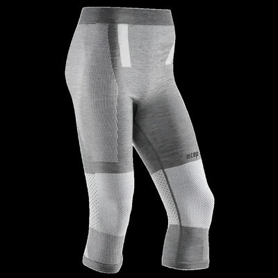 Ski Touring 3/4 Base Tights, Men, Grey - Front View
