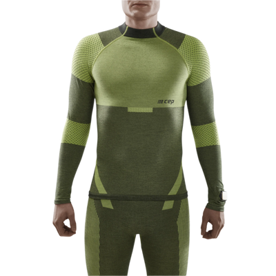 Ski Touring Base Shirt, Men, Green - Front View Model