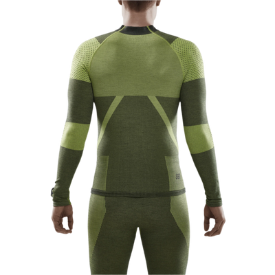 Ski Touring Base Shirt, Men, Green - Back View Model