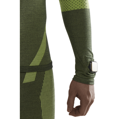 Ski Touring Base Shirt, Men, Green - Sleeve Setail