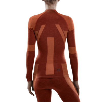 Ski Touring Base Shirt, Women, Orange - Back View Model
