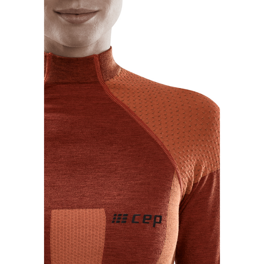 Camiseta Básica De Esquí De Travesía, Mujer, Naranja - Detalle Delantero