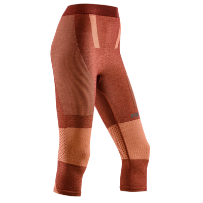 Ski Touring 3/4 Base Tights, Women, Orange - Front View