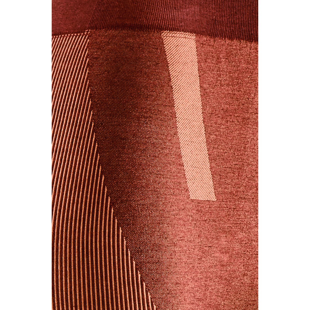 Meia-calça base 3/4 para esqui, mulher, laranja - detalhe de tecido