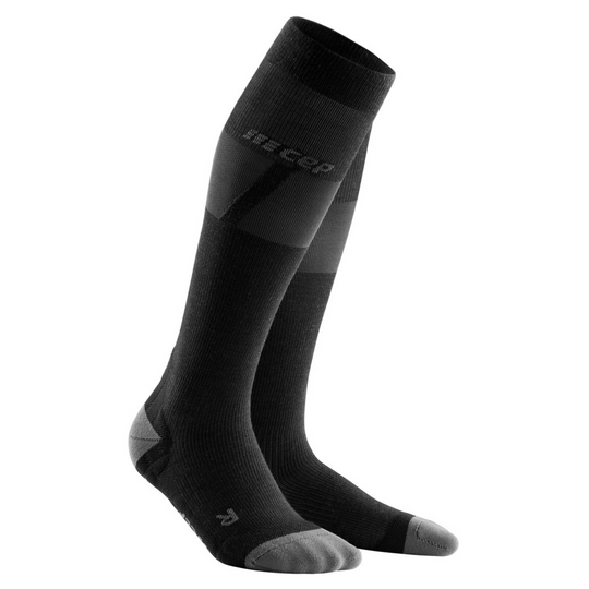 Ανδρικές Κάλτσες Συμπίεσης Υπερελαφριές Ψηλές, Μαύρες/Σκούρο Γκρι