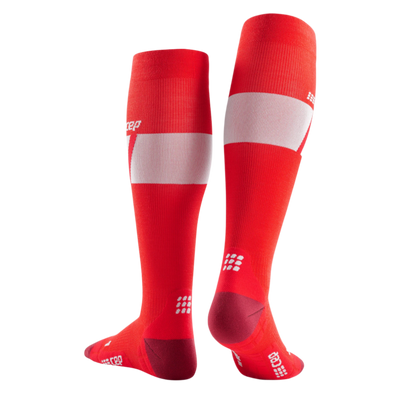 Ski Ultralight Tall Compression Socks, Women, Red/White, Back View