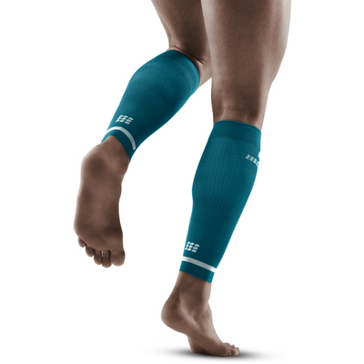 The Run Calf Sleeves 4.0, Men, Petrol, Back View Model
