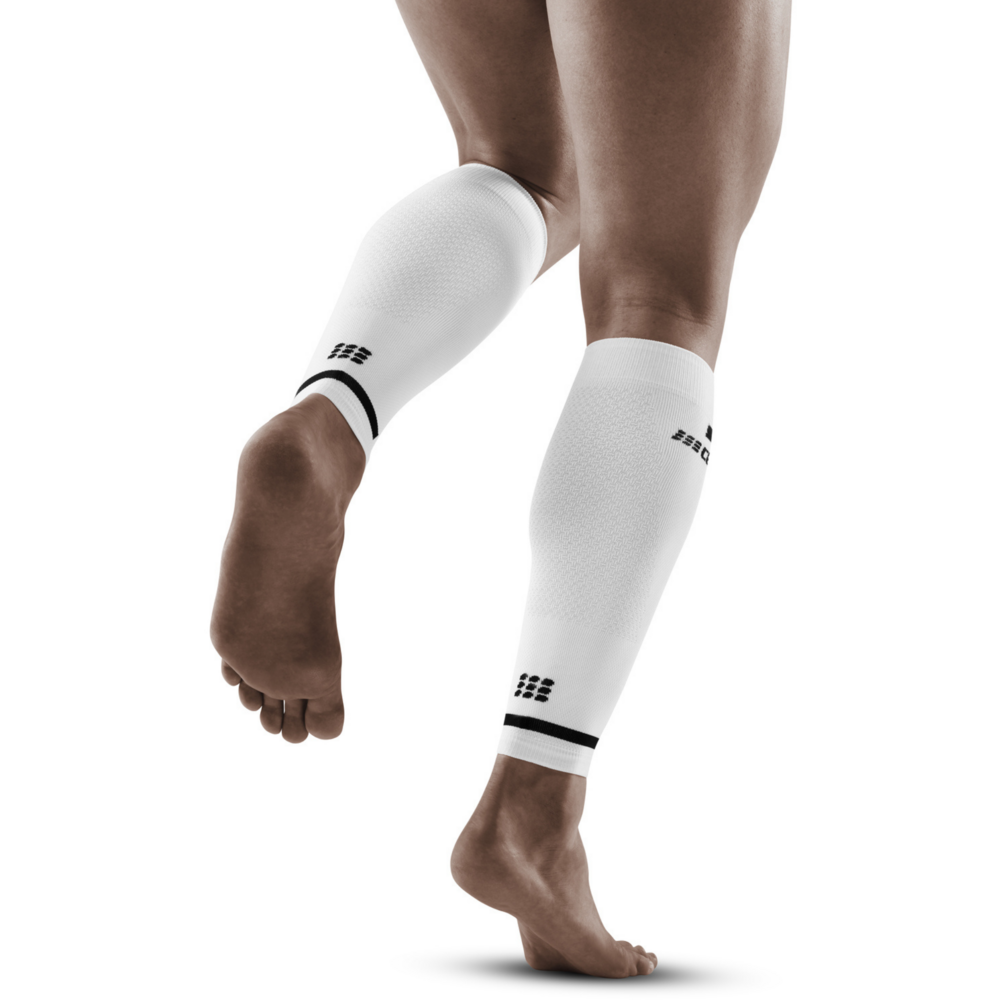 Anti UV Reflective Compression Sport Calf Sleeves (White, Large