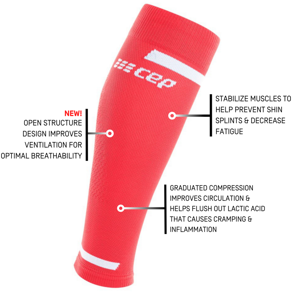 The Run Calf Sleeves 4.0, Men, Pink, Detail