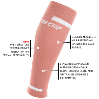 The Run Calf Sleeves 4.0, Women, Rose, Detail