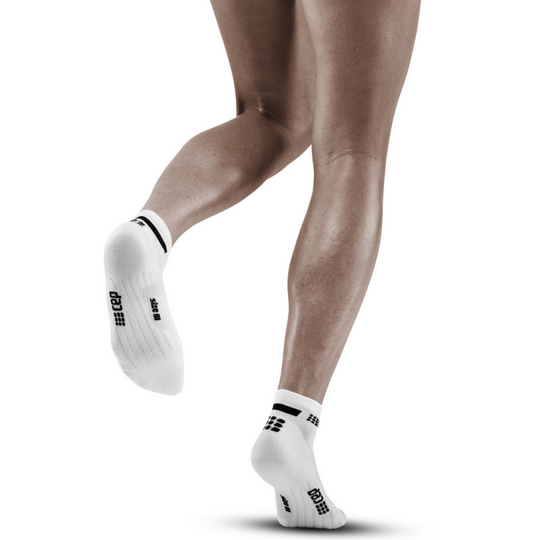 The run calcetines bajos 4.0, mujer, blanco, modelo vista trasera