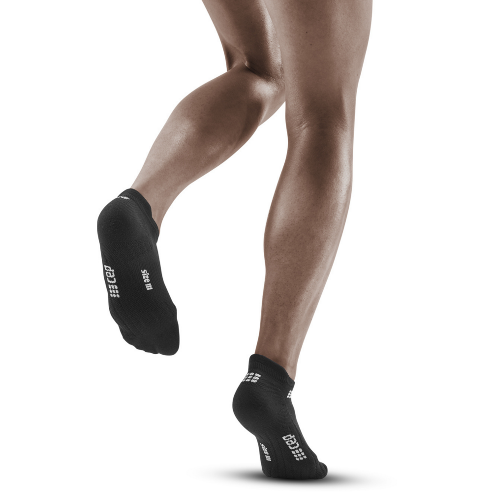The run no show calcetines 4.0, mujer, negro, modelo vista trasera