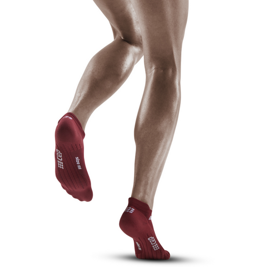 The run no show calcetines 4.0, mujer, rojo oscuro, modelo vista trasera