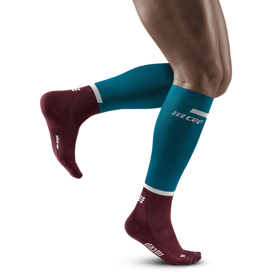 The run compression ψηλές κάλτσες 4.0, ανδρικές, βενζίνης/σκούρο κόκκινο