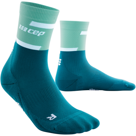 The Run Compression Mid Cut Socks 4.0, Women, Ocean, Front View