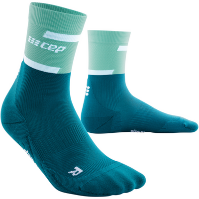 The Run Compression Mid Cut Socks 4.0, Men, Ocean/Petrol, Front View