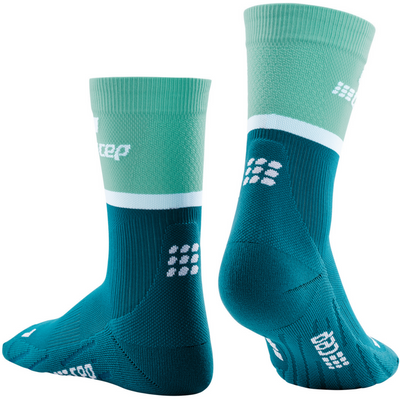 The Run Compression Mid Cut Socks 4.0, Men, Ocean/Petrol, Back View