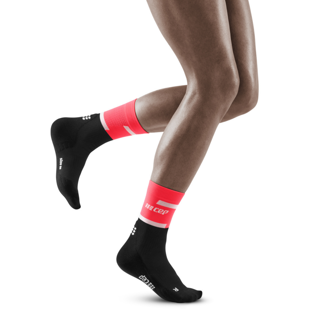The Run Compression Mid Cut Κάλτσες 4.0, Γυναικείες, Ροζ/Μαύρες