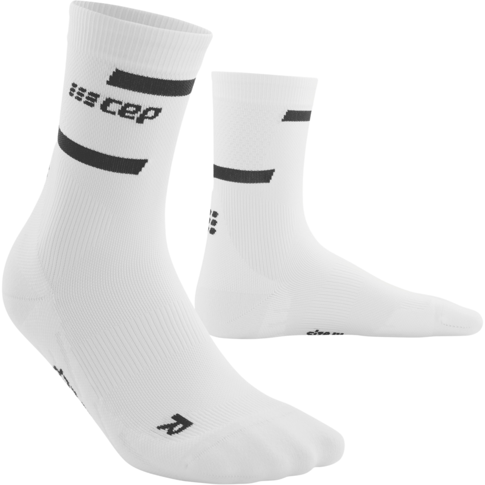 The Run Compression Mid Cut Socks 4.0, Women, White, Front View