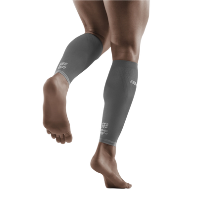 Ultralight Compression Calf Sleeves, Men, Grey/Light Grey, Back View Model