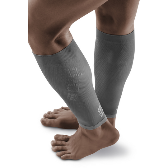Ultralight Compression Calf Sleeves, Men, Grey/Light Grey, Side View Model