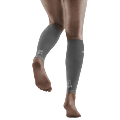 Ultralight Compression Calf Sleeves, Women, Grey/Light Grey, Back View Model