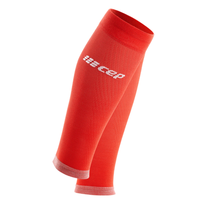 Ultralight Compression Calf Sleeves, Men, Lava/Light Grey, Front View