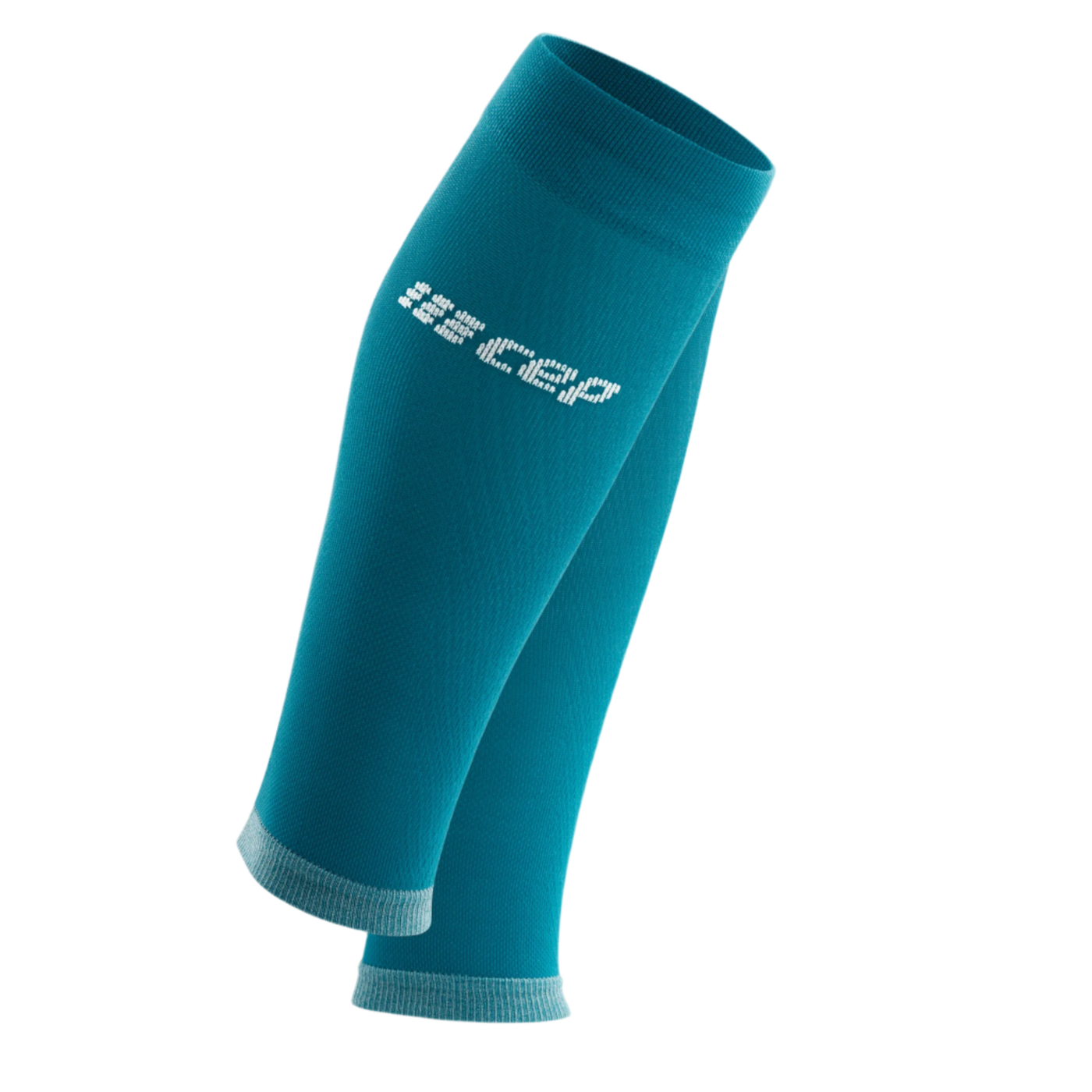Ultralight Compression Calf Sleeves, Women, Petrol/Light Grey, Front View