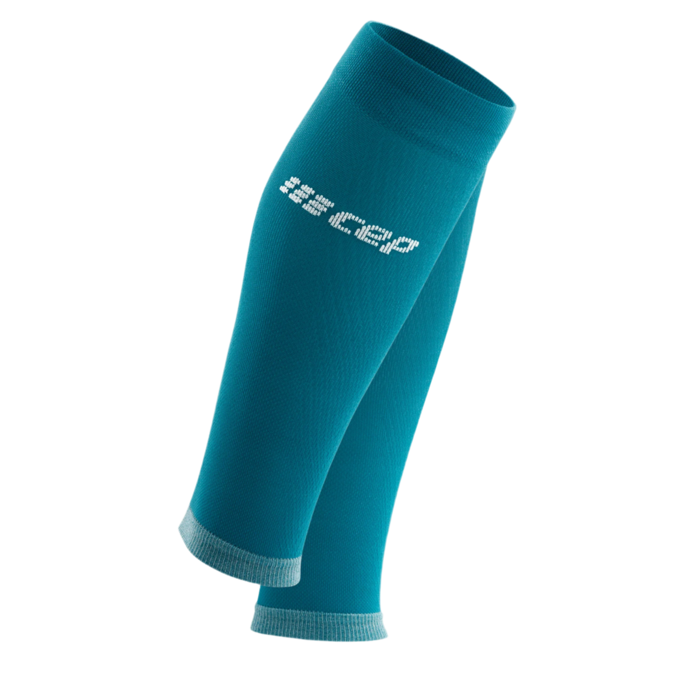 Ultralight Compression Calf Sleeves, Men, Petrol/Light Grey, Front View