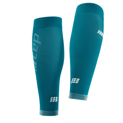 Ultralight Compression Calf Sleeves, Women, Petrol/Light Grey, Back View