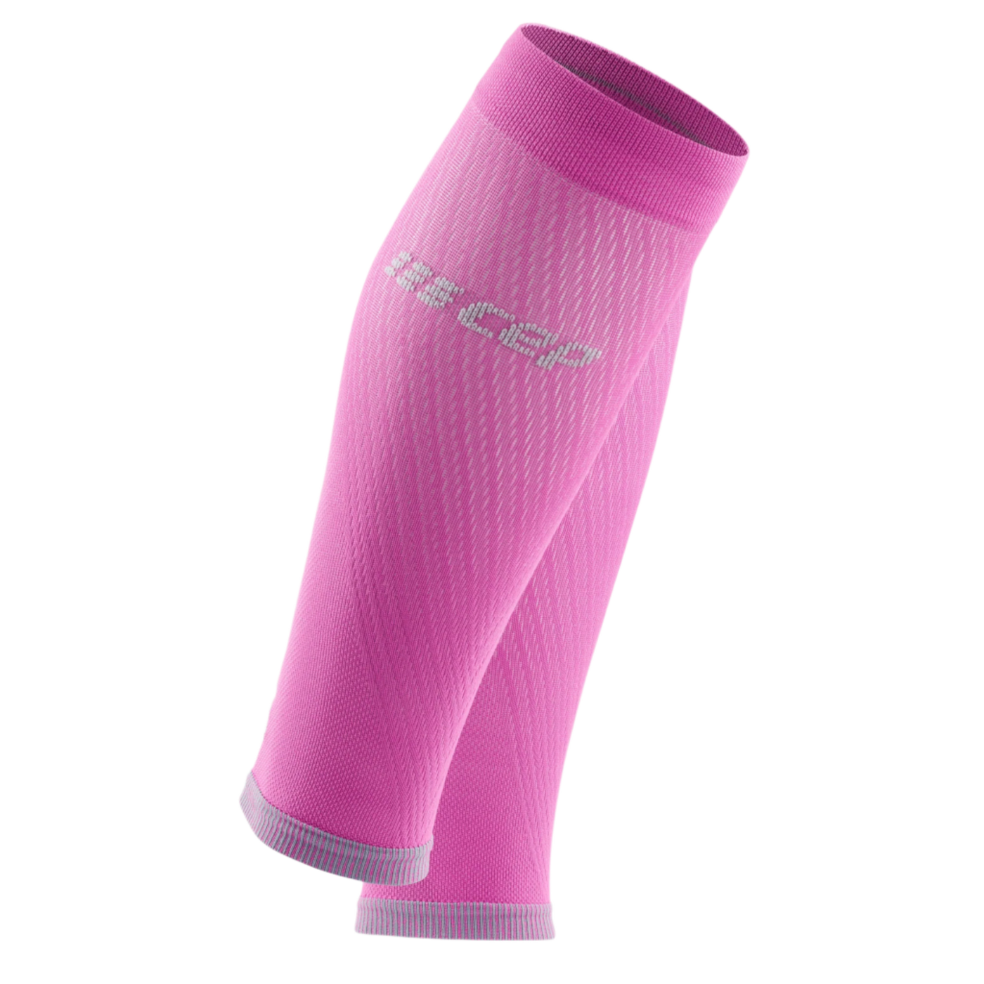 Ultralight Compression Calf Sleeves, Women, Electric Pink/Light Grey, Front View