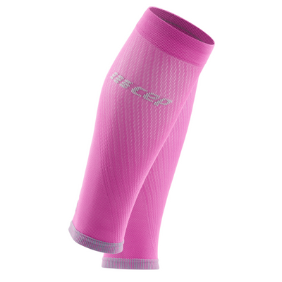Ultralight Compression Calf Sleeves, Women, Electric Pink/Light Grey, Front View