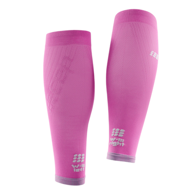 Ultralight Compression Calf Sleeves, Women, Electric Pink/Light Grey, Back View