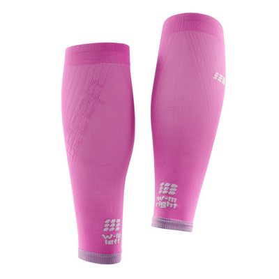 Ultralight Compression Calf Sleeves, Women, Electric Pink/Light Grey, Back View