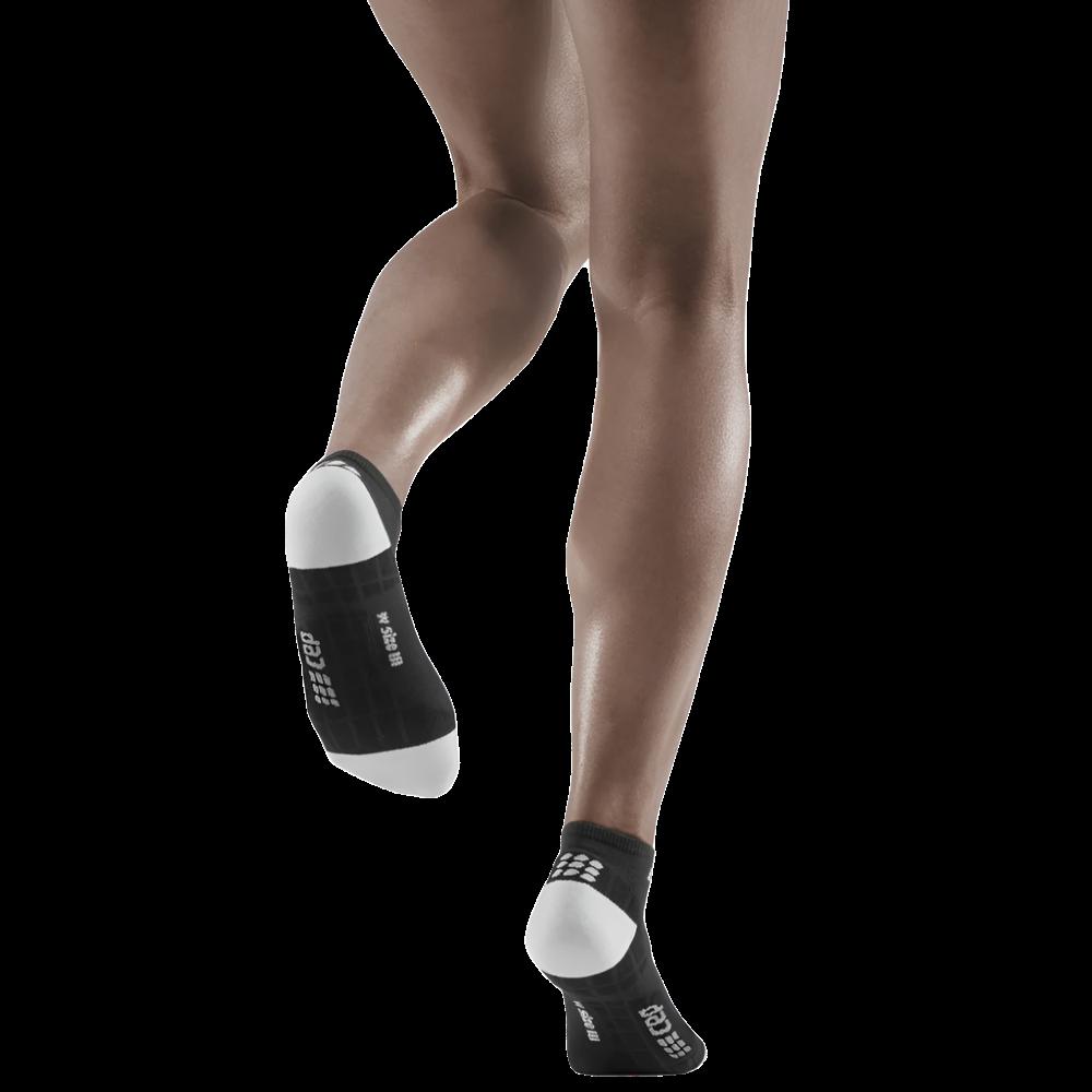 Ultralight Low Cut Compression Socks, Women, Black/Light Grey, Back View Model
