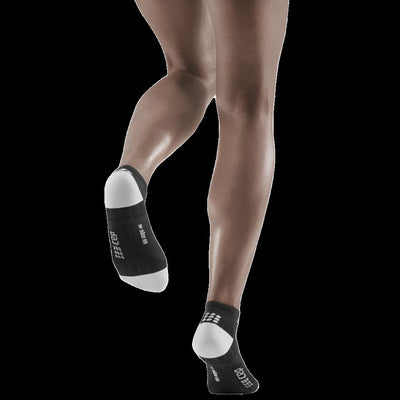 Ultralight Low Cut Compression Socks, Women, Black/Light Grey, Back View Model