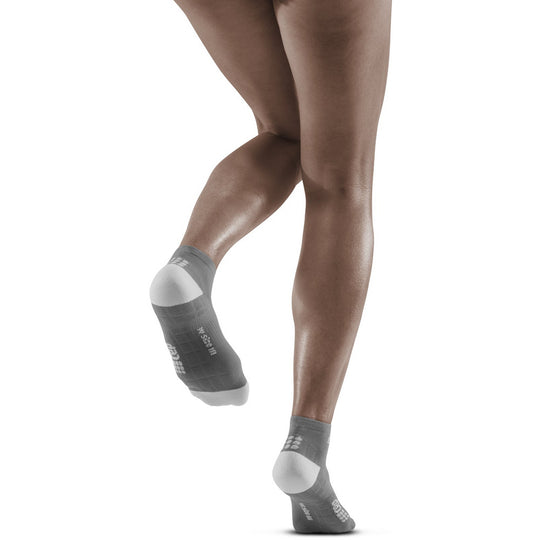 Calcetines de compresión ultraligeros de corte bajo, mujer, gris/gris claro, modelo vista atrás
