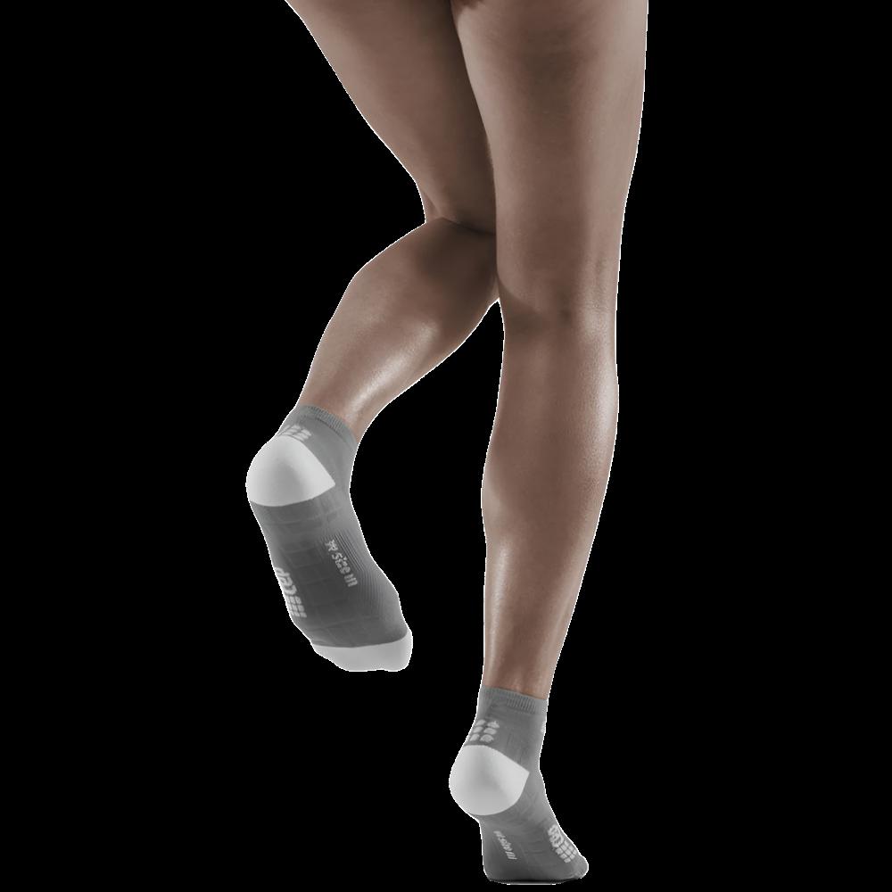Ultralight Low Cut Compression Socks, Women, Grey/Light Grey, Back View Model