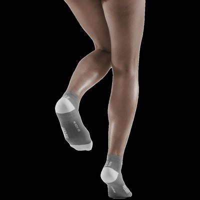 Ultralight Low Cut Compression Socks, Women, Grey/Light Grey, Back View Model