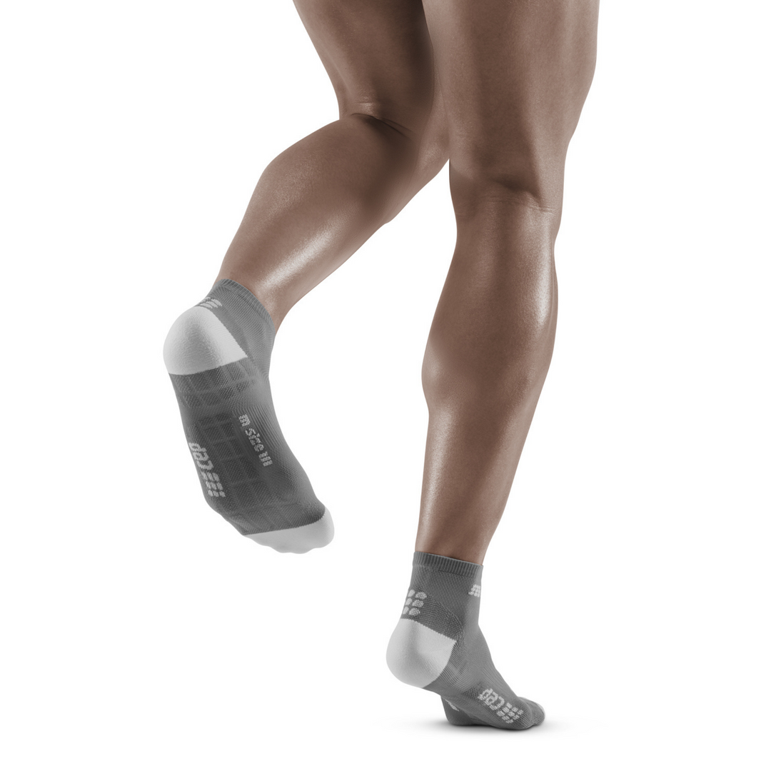 Εξαιρετικά Ελαφριές Κάλτσες Συμπίεσης Χαμηλής Κοπής, Ανδρικές, Γκρι/Ανοιχτό Γκρι, Μοντέλο Πίσω Όψης