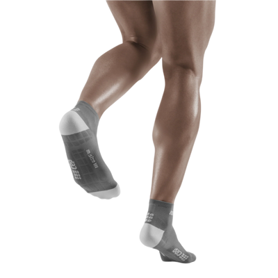 Ultralight Low Cut Compression Socks, Men, Grey/Light Grey, Back View Model