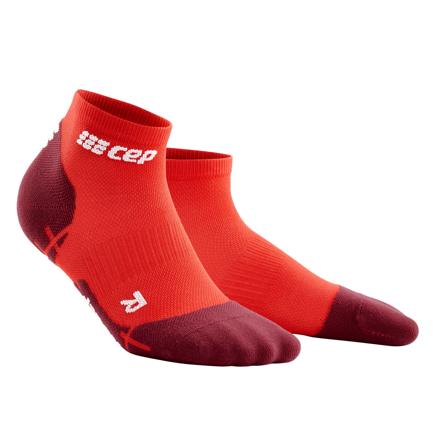 Ultralight Low Cut Compression Socks, Men, Lava/Red, Front View