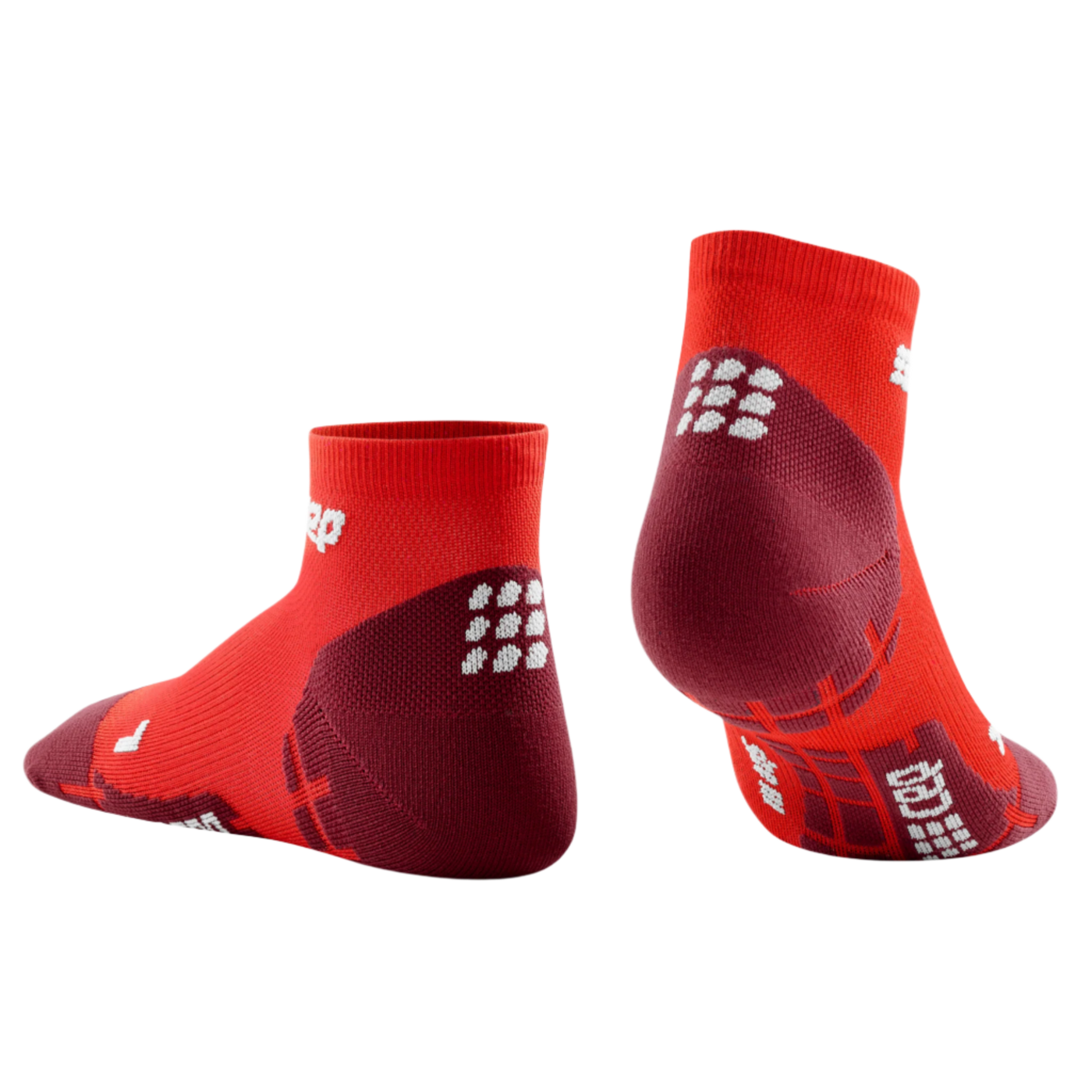 Ultralight Low Cut Compression Socks, Men, Lava/Red, Back View