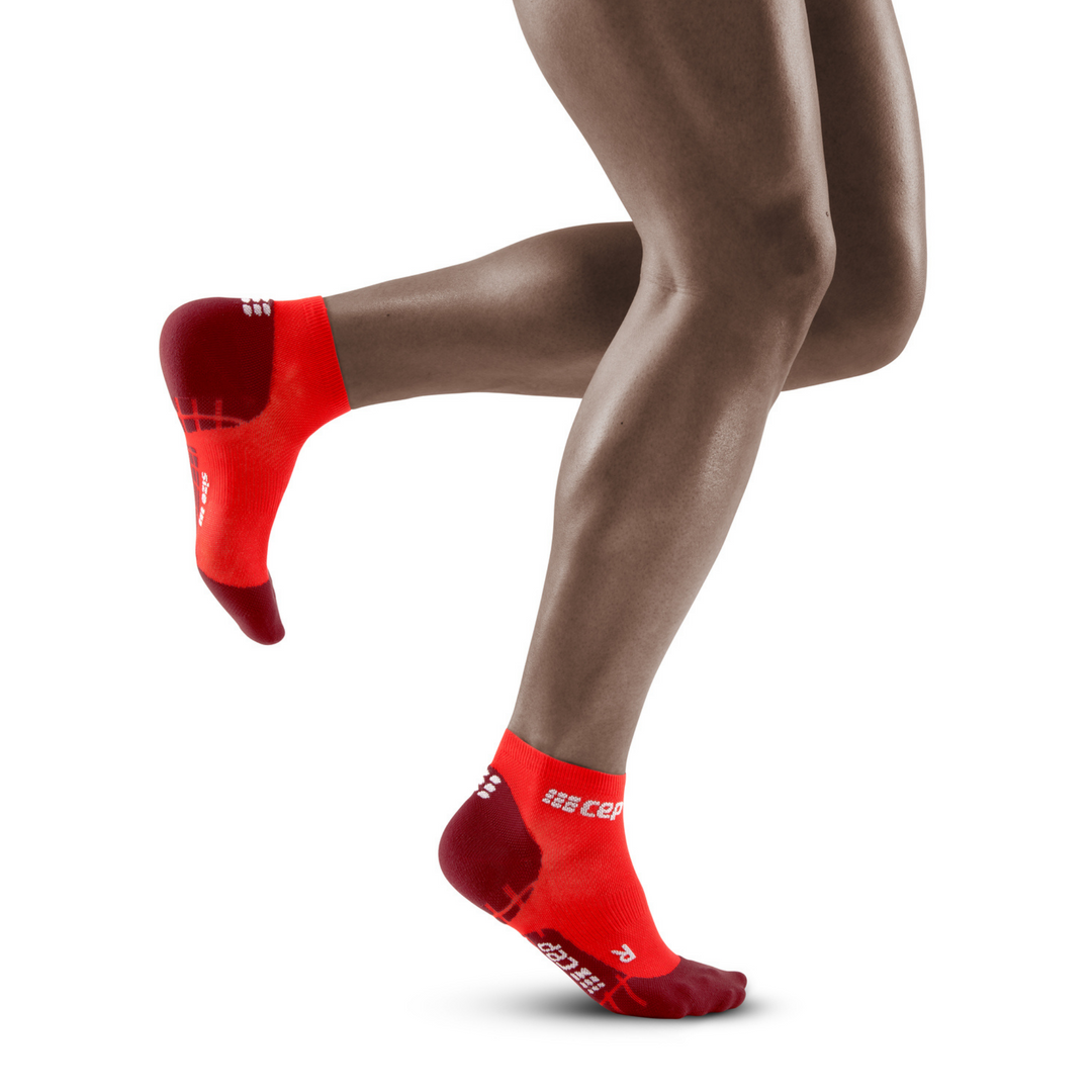 Εξαιρετικά Ελαφριές Κάλτσες Συμπίεσης Χαμηλής Κοπής, Ανδρικές, Λάβα/Κόκκινες