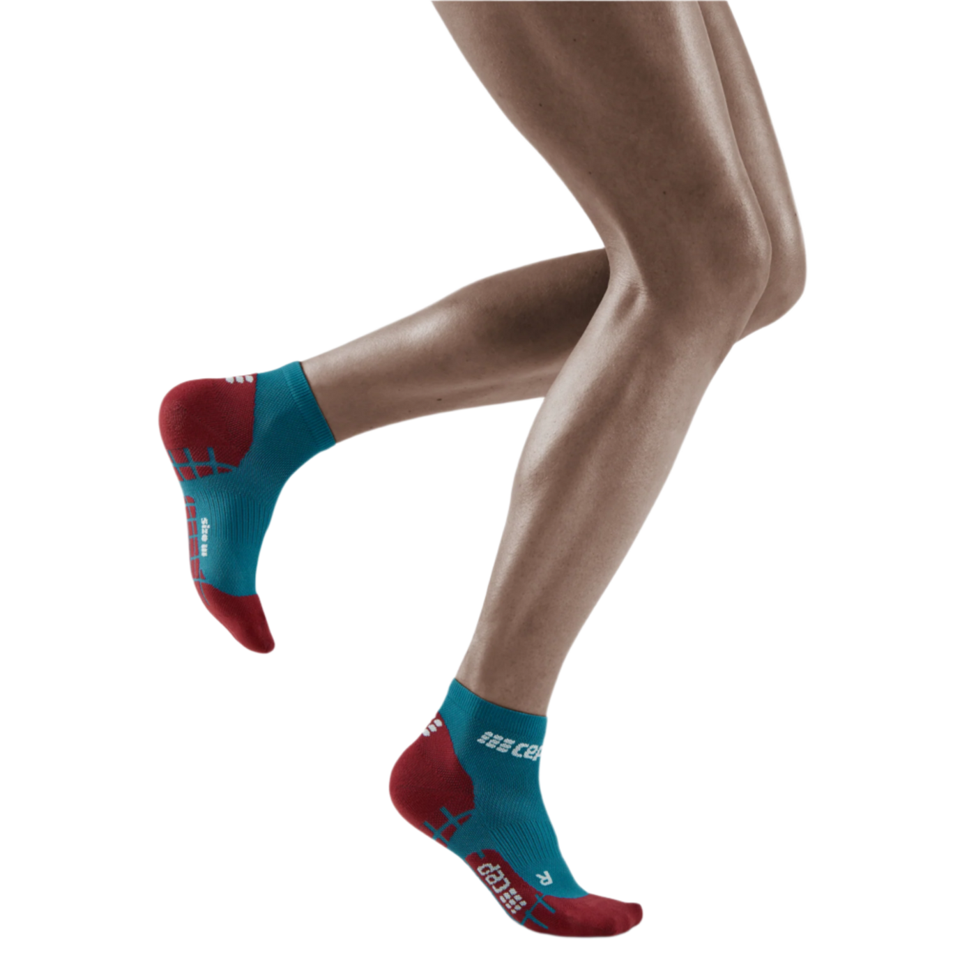 Ultralight Low Cut Compression Socks, Women, Petrol/Red