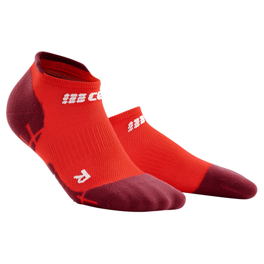 Ultralight No Show Compression Socks, Men, Lava/Red, Front View