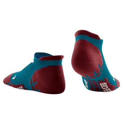 Ultralight No Show Compression Socks, Men, Petrol/Red, Back View